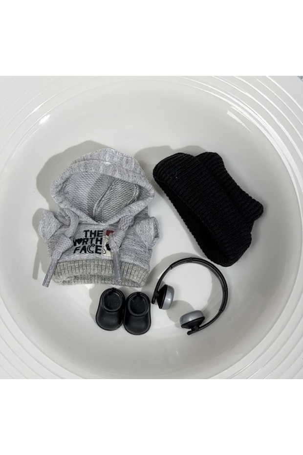 4pcs New For Mini Labubu 4.0 Pin For Love Series Plush Doll Clothes Fashion Hoodie Pants Set for Lab