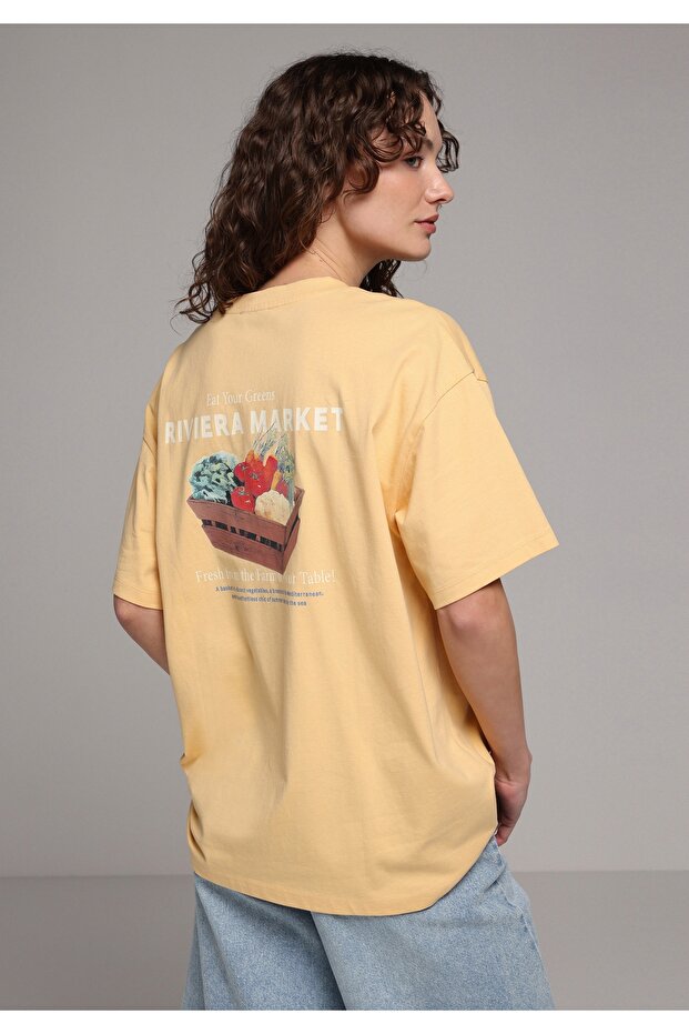 Oversize Fit Round Neck Plain Women's Sari Short Sleeve T-Shirt