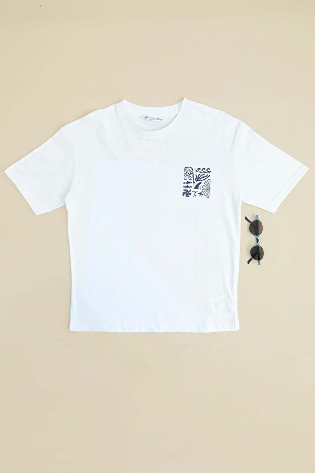 Sörf Printed Crew Neck Boy's Oversized T-Shirt