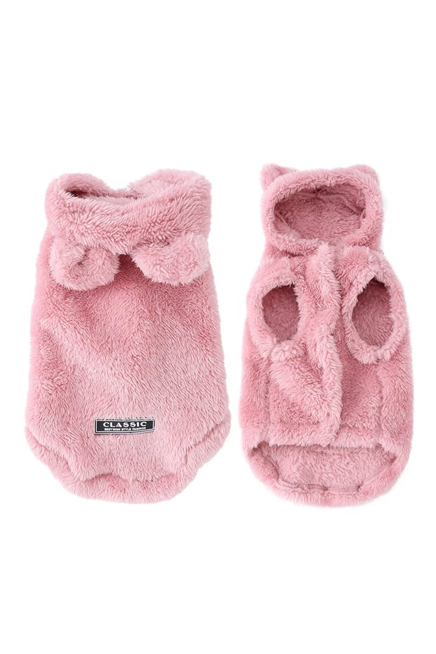 XS Pink Soft Fleece Pet Dog Clothes Cute Hoodie Coat For Small Medium Dogs Cats Autumn Winter Puppy