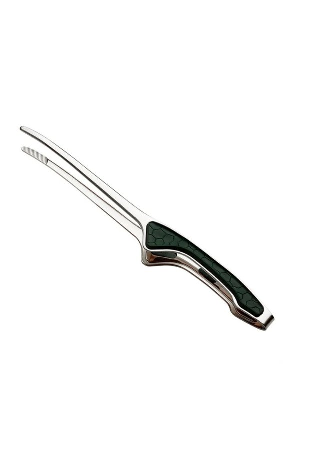 green-silvery Non-Stick Stainless Steel Barbecue Tongs Anti-scald Anti-slip Steak Tongs Non-Slip Gri