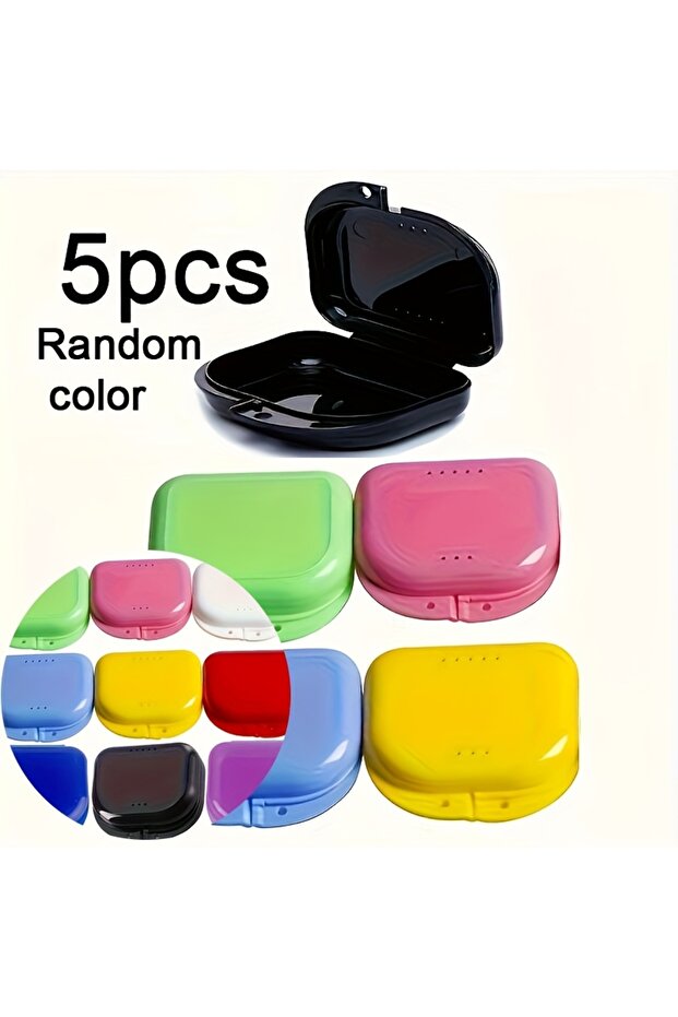 5 قطع أو 5/10 قطع علبة تخزين أطقم الأسنان، علبة أسنان صناعية، حافظة تقويم أسنان، حاوية واقي الفم