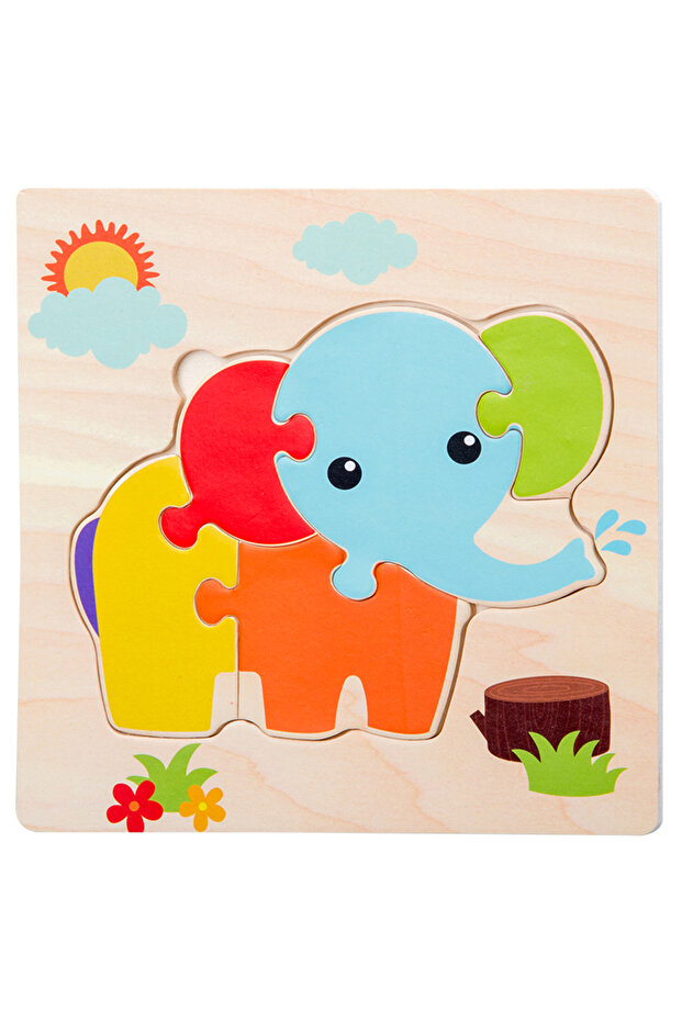 AV-4 Baby Wooden 3D Puzzles Tangram Shapes Learning Educational Cartoon Animal Intelligence Jigsaw T