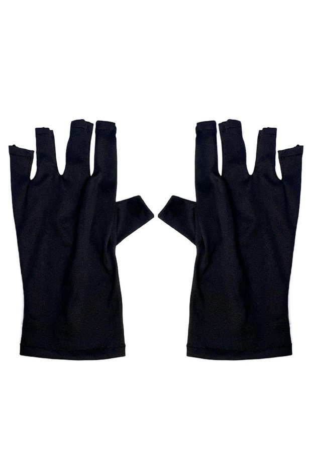 A UV Gloves for Nails, Anti UV Protection Gloves Fingerless Design for Women Gel Manicures Anti UVA.