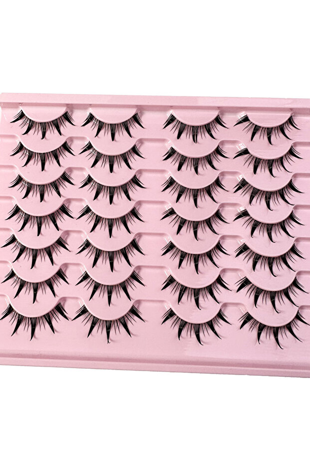 14PairsSCH New 14/10/7/5Pairs Manga Lashes Natural Eyelashes Soft Cross Wispy Clear Band False Eyela