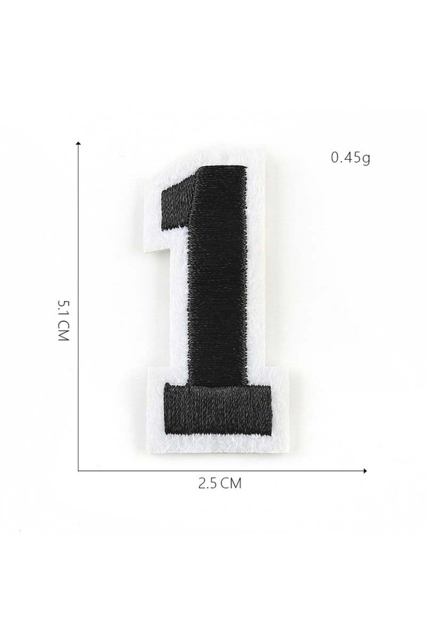 Black-1 Black,White,Red,Blue 0~9 Number Letter Applique Patch Thermocollant,Digit Fabric embroidery