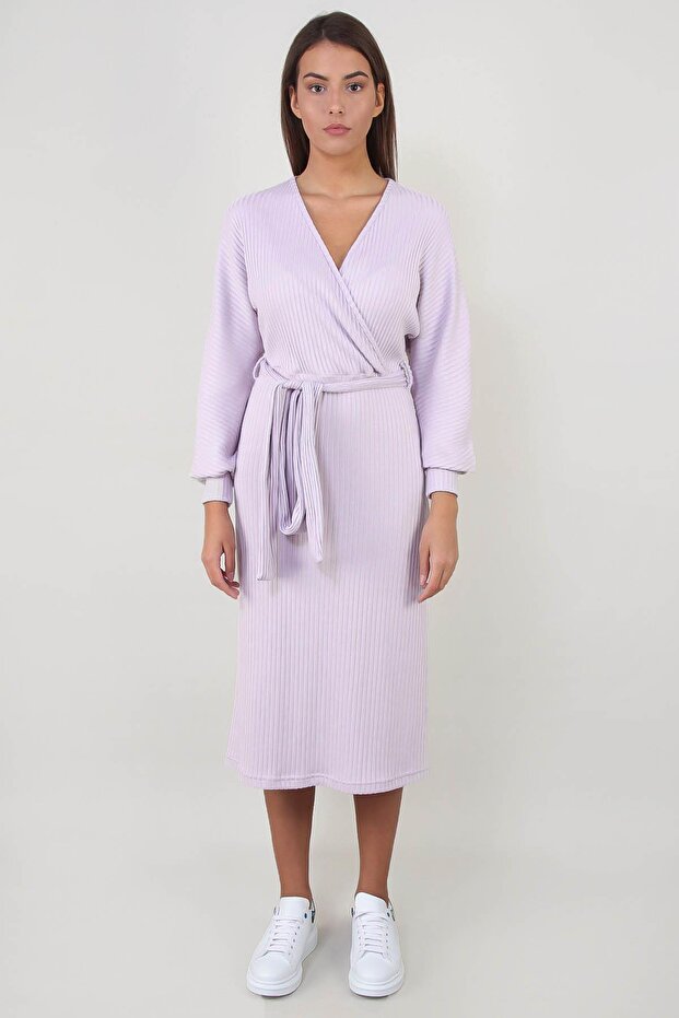 Belted Double-Breasted Collar Dress (B21-1677)