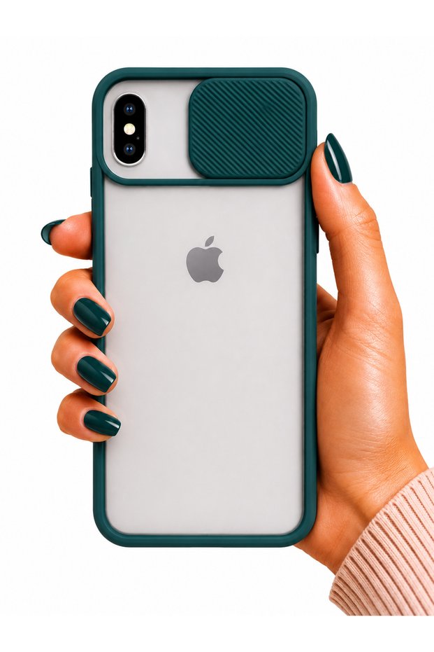 Apple iPhone X Case Camera Sliding Matte Back Surface Color Frame Lens Cover