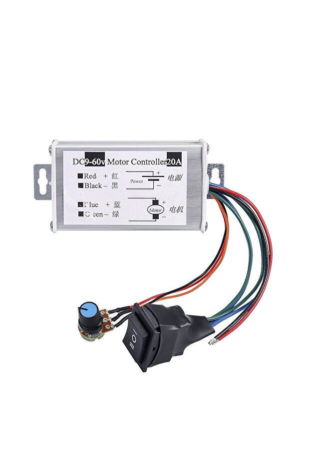 وحدة تحكم سرعة محرك التيار المستمر، وحدة التحكم في محرك الفرشاة DC 9V-60V 12V 24V 36V 48V 60V محرك ...