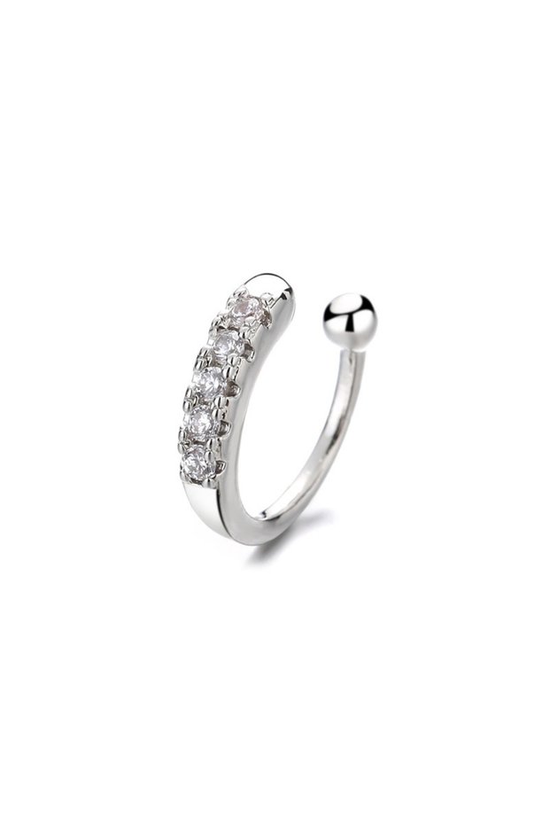 Hoop Face Nose Rings & Studs Silver Color Fashion Copper Fake Nose Rings for Women Hypoallergenic Ca