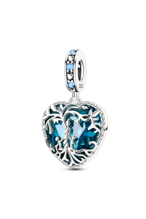 KTC1429 Original 925 Sterling Silver Charms Beads Family Friendship Love Heart Charms Pendants Fit B