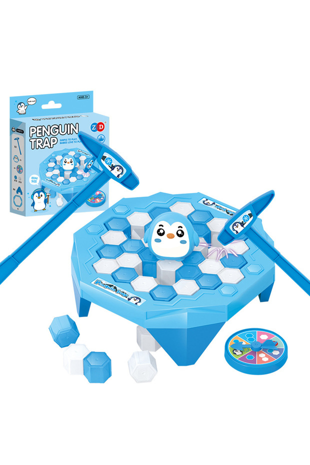 blue Mini Ice Breaking Penguin Frog Trap Game Parent Child Interactive Party Board Game Jogos De Tab