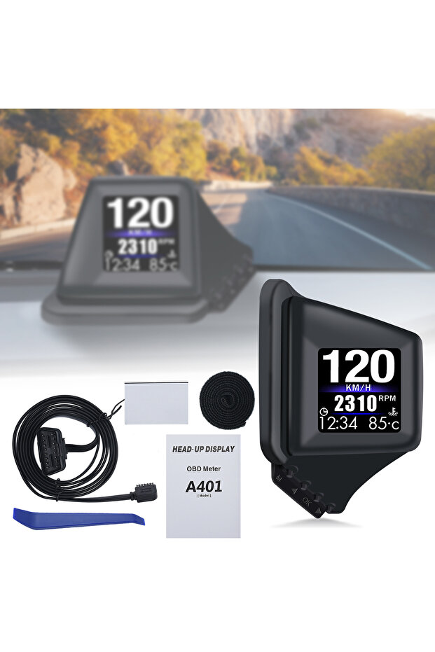 أداة HUD متعددة الوظائف الجديدة OBD2 + GPS كمبيوتر على متن السيارة تثبيت تقليم العمود A RPM Turbo Oil Pressure...