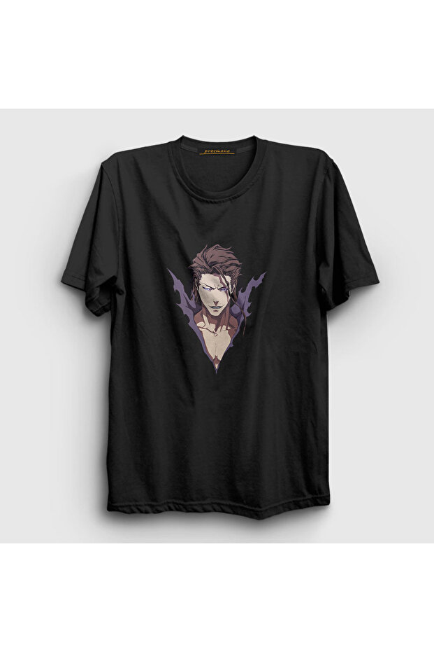 Unisex Black Aizen Anime Bleach T-shirt126857tt
