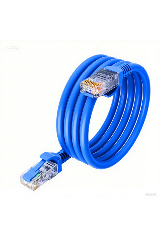 كابل إيثرنت UTP Cat6 أزرق من 3M مع موصل RJ45 أزرق مناسب للراوترات بأطوال 1 متر و5 متر و15 متر