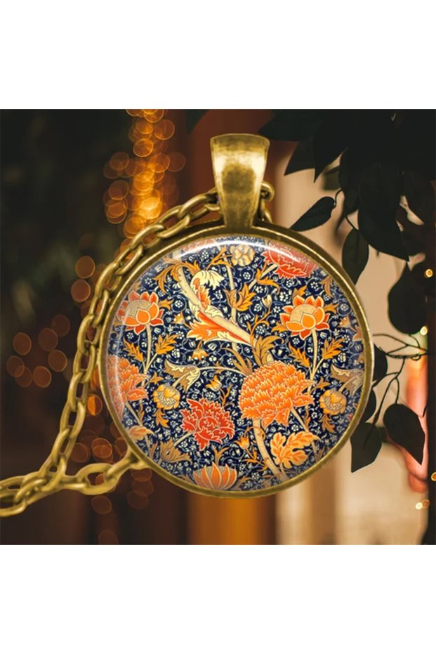 60cm 5 Vintage Antique Gold Plated Colorful Sweet Pea Flower Glass Pendant Necklace For Women Jewelr