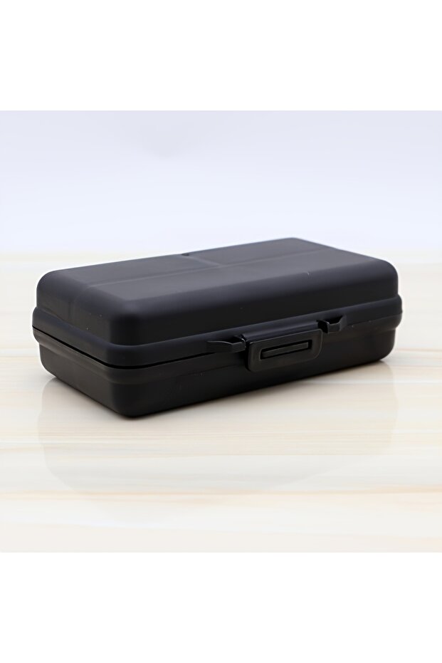 black Portable Foldable USB Flash Drive Organizer Box with Lid-Lightweight PP Material,Multi-Compart