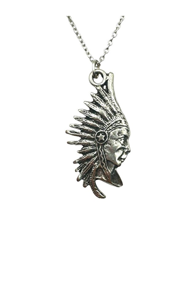 Native American Standing Bust Figure Unisex Necklace – Antique, Meaningful, and Spiritual Design
