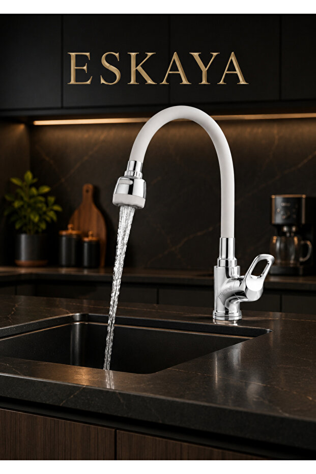 Mix Hot and Cold Water Double Water Inlet Bendable Spout Kitchen and Sink Faucet Mixer
