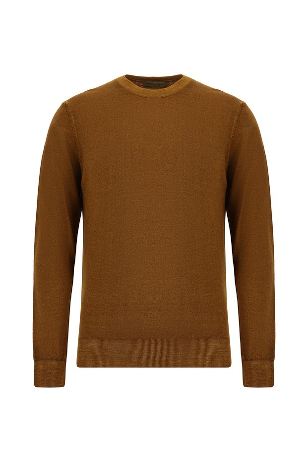 Crew Neck Regular Fit Wool Italian Knitwear Sweater