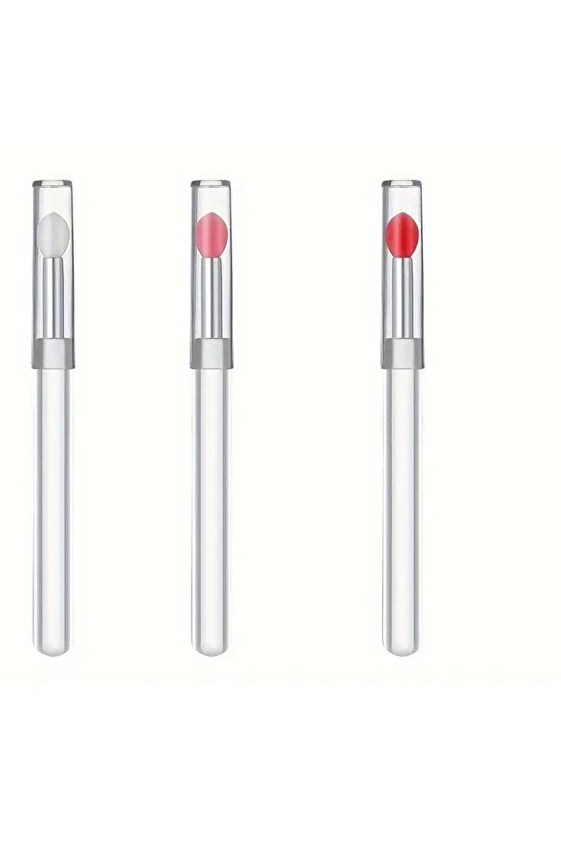 3pcs-mix 1/3/5PCS Portable Silicone Lip Brush With Cover Soft Multifunctional Lip Balm Applicator Li