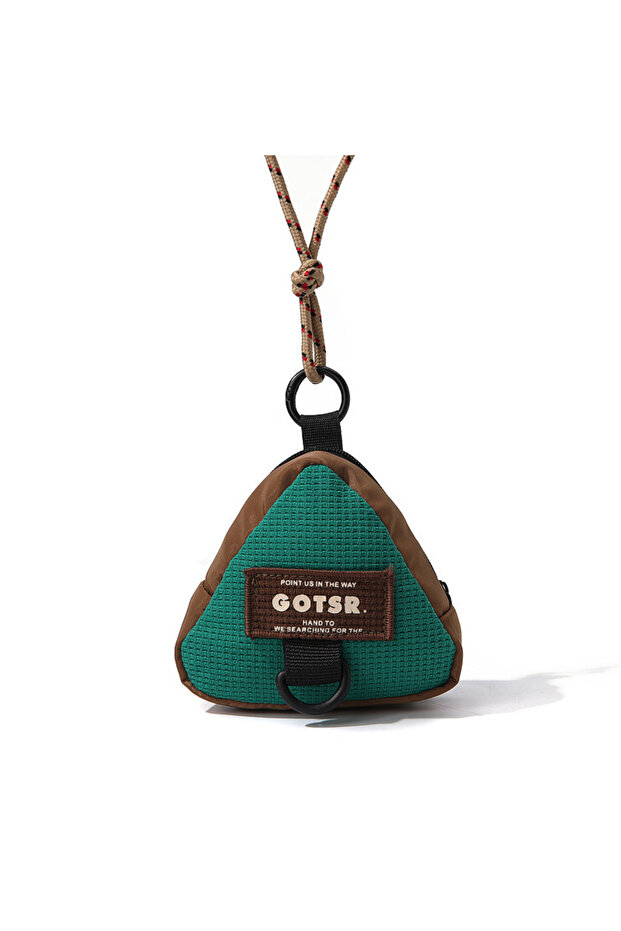 Green Trendy Storage Bag,Triangle Key Chain, Coin Purse, Neck Pouch, Gift, Unique and Creative Casua
