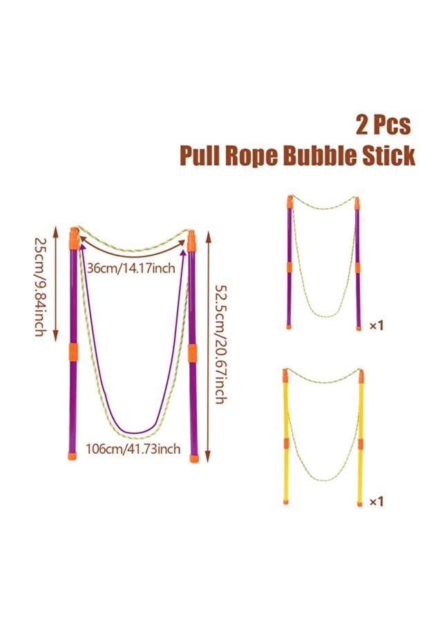 2pcs 2pcs Bubble Rope Stainless Steel Giant Bubble Maker Wand Telescopic Design Bubble Party Favors