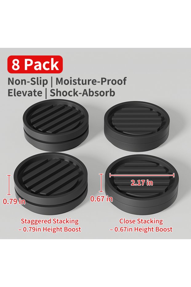 092 S 8pcs Furniture Heightening Pads: Anti-Slip, Wear-Resistant, Scratch-Proof—For Sofas, Coffee Ta