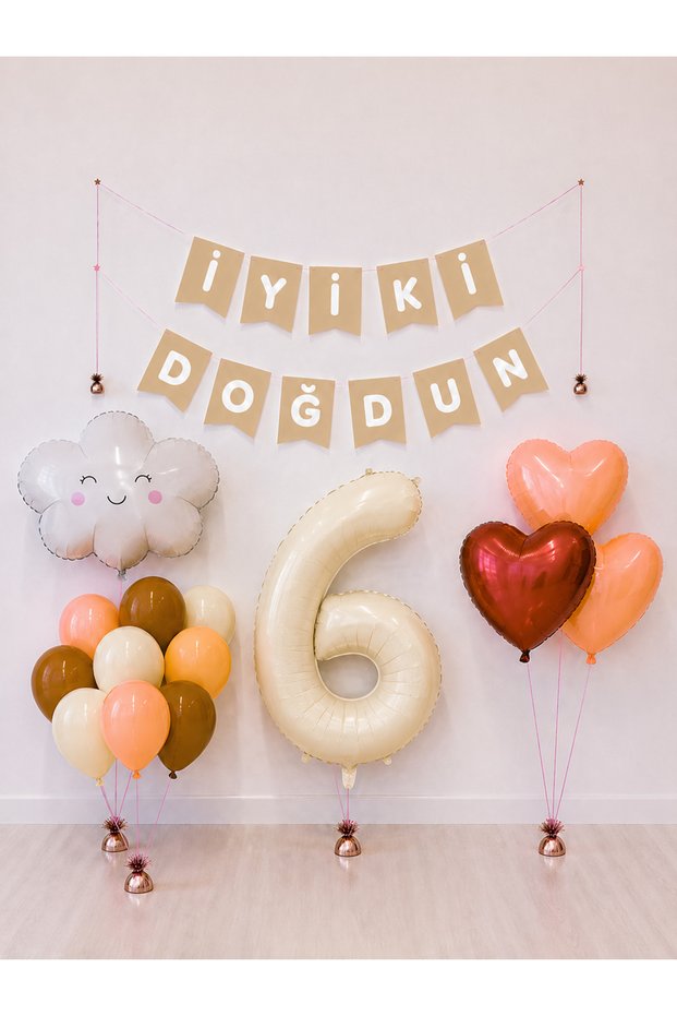 Good to Be Born on Your Birthday Kraft White Retro Balloon Set -6-