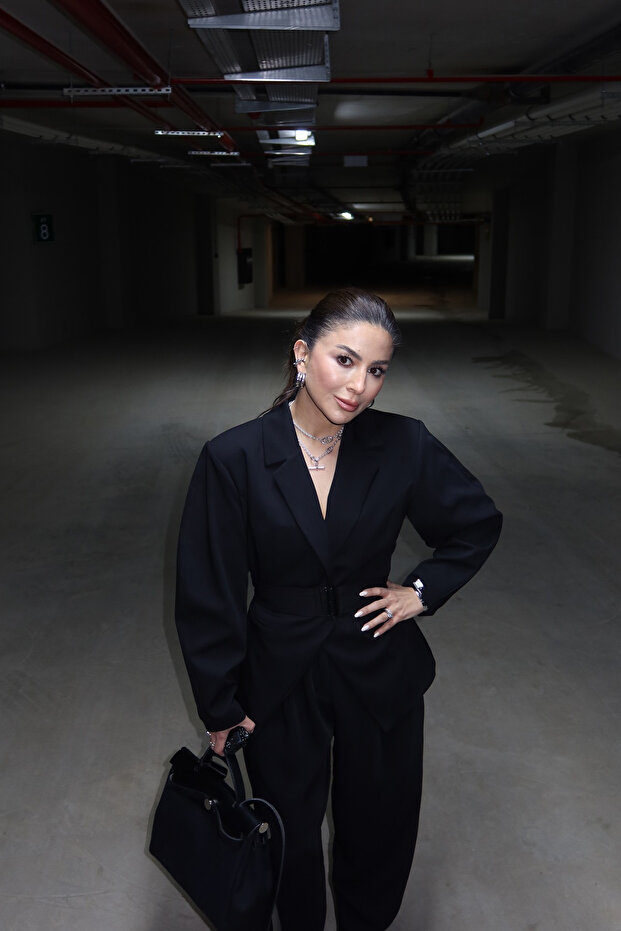 Asymmetrical Cut Belted Elastic Jacket