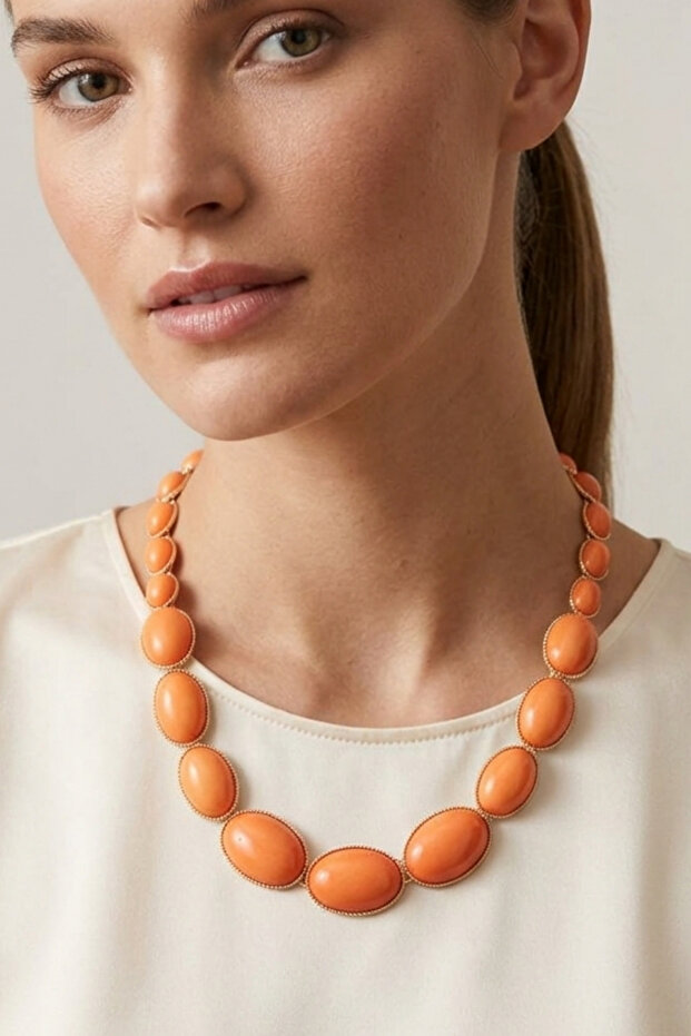 Orange Hooded Style Necklace