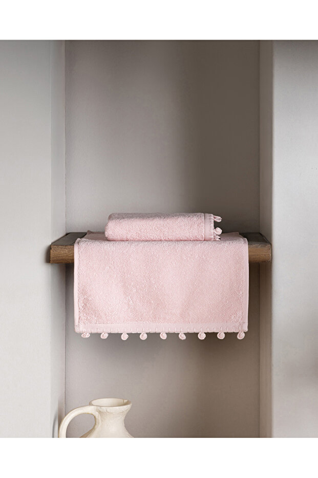 Melly 2-Pack 100% Cotton Crochet Hand Towel - Powder - 30X40 cm