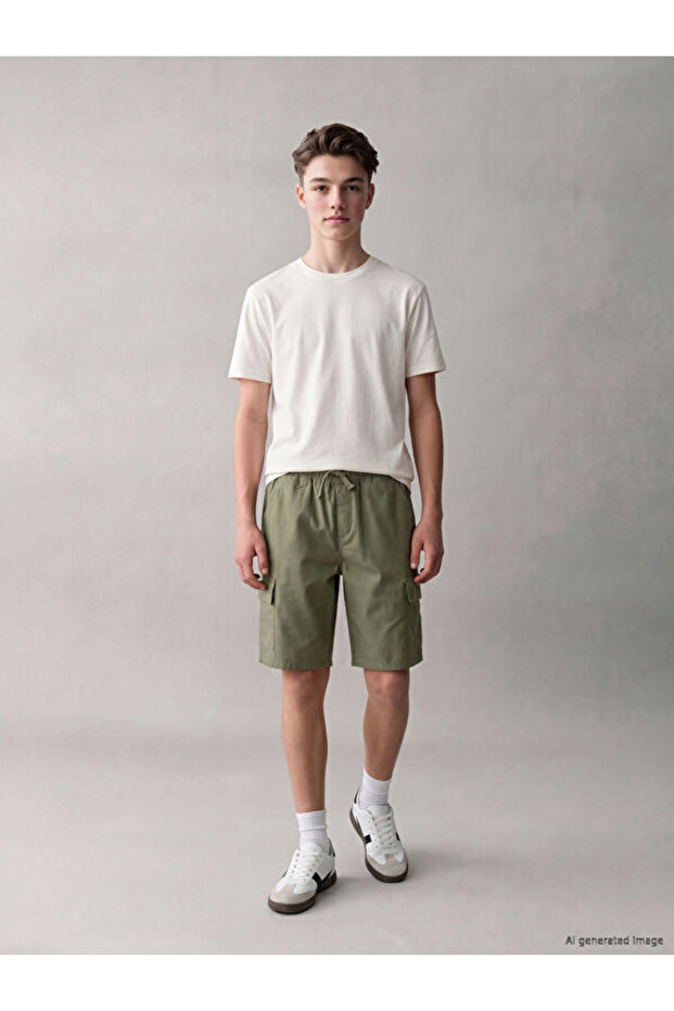 Shining Choices by Shining Store Boys' Cargo Shorts with Waist Drawstring