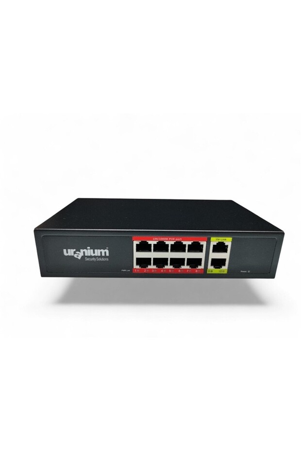 Uranium Poe-G8002-96W 8 Port Gigabit + 2 Port Gigabit Rj45 Uplink Poe Switch (Realtek Chipset)