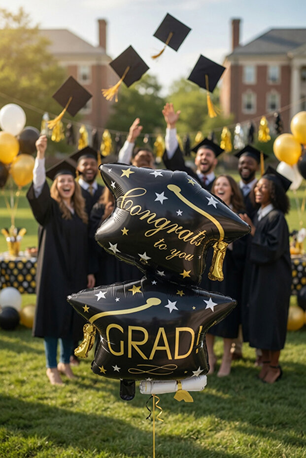 Graduation Cap Shaped Foil Balloon 87X56 cm Party Decoration Decor Balloon