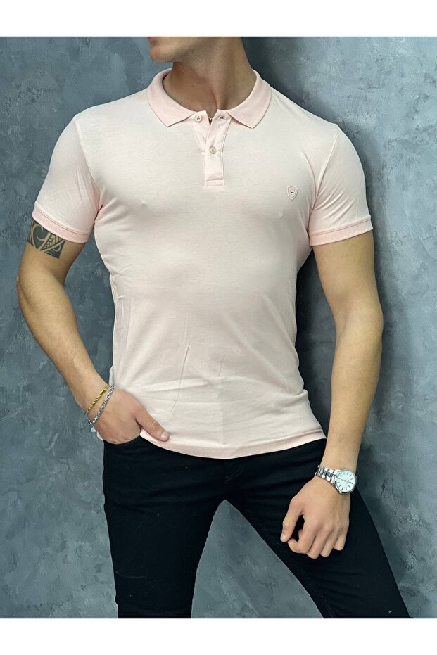 Slim Fit Polo Collar Cotton T-Shirt