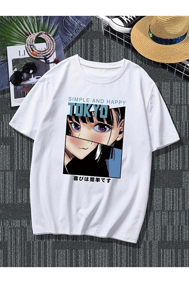 Tokyo Simple and Happy Printed Cotton Oversize T-Shirt