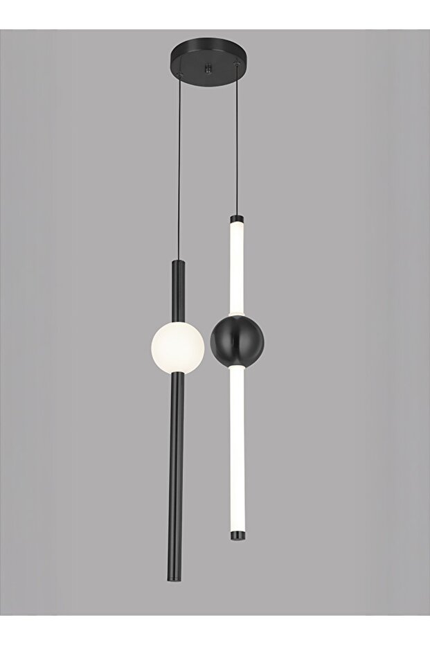 Modern Lighting, Light, Double & Fancy LED Pendent, Black Color , 60x10 cm, Suitable for bedroom and living room, Bedside light