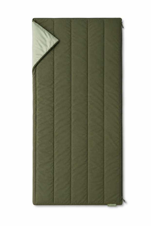 Camping Sleeping Bag 70X190 cm Openable Blanket Type Lightweight Portable Khaki Green