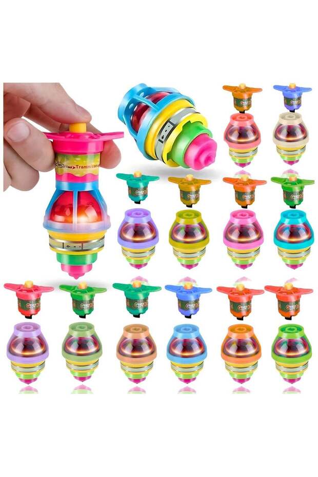 20pcs Flashing Gyro Spinner, LED Light Up Flashing Spinning Tops with Gyroscope, Motion Colorful Spi