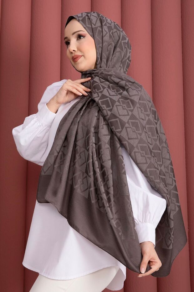 Premium Patterned Jacquard Shawl Series Mink