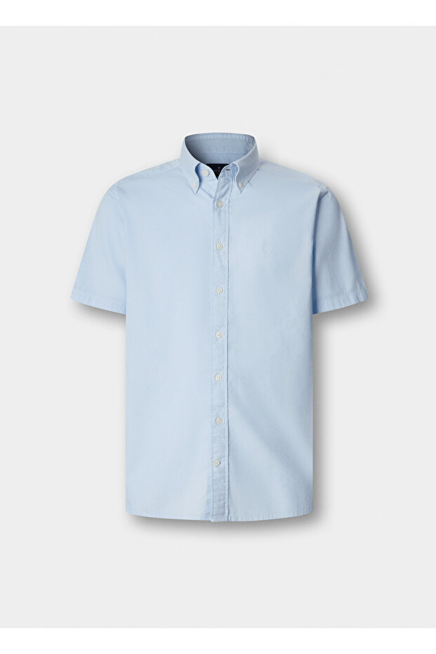Blue Pure Cotton Men Premium Shirt