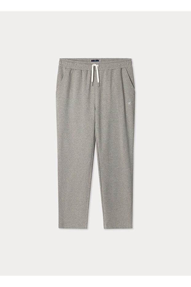 Gray Cotton Blend Men Premium Trackpants