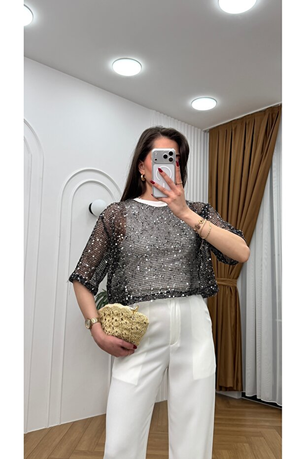 Sequin Lined Blouse - 1