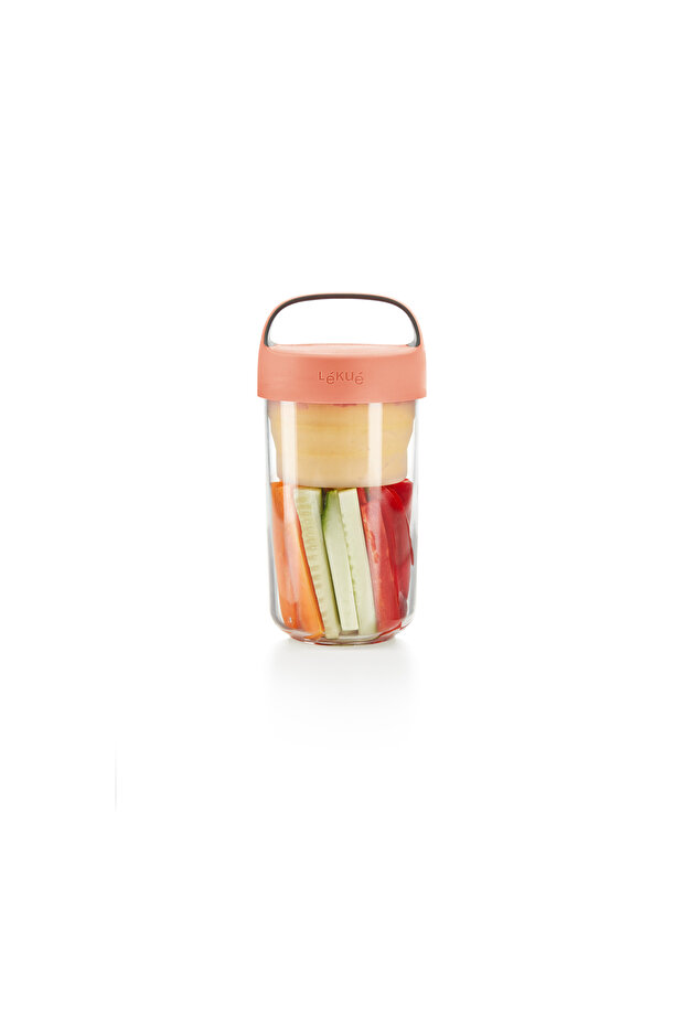 Tritan on the Go Jar with Pink Lid 600ml
