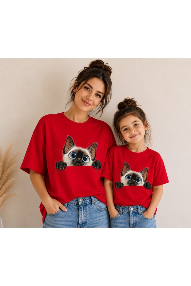 Mother Child Oversize T-Shirt Combination Twin T-Shirt 100% Cotton Comfortable Fit (Sold as a Single Item)