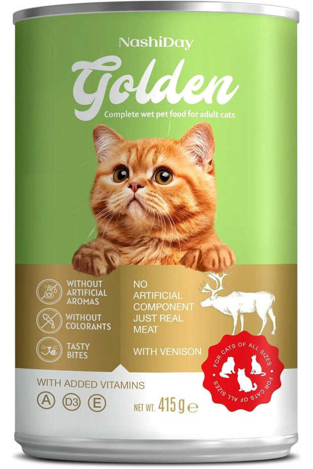 NashiDay Golden Complete Wet Cat Food with Venison – 415 g
