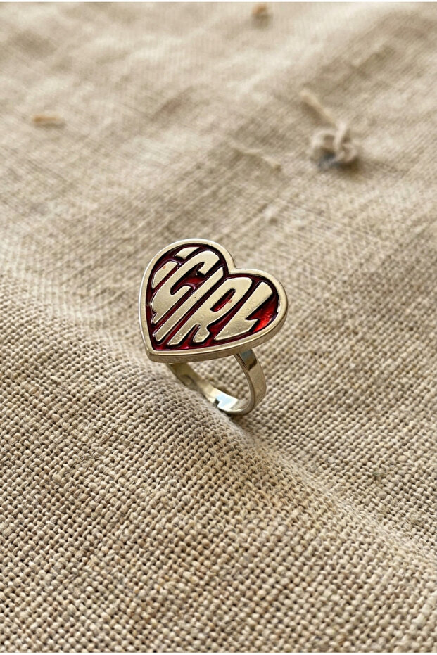 Special Design Adjustable Geometric Women's Ring with Heart Figure