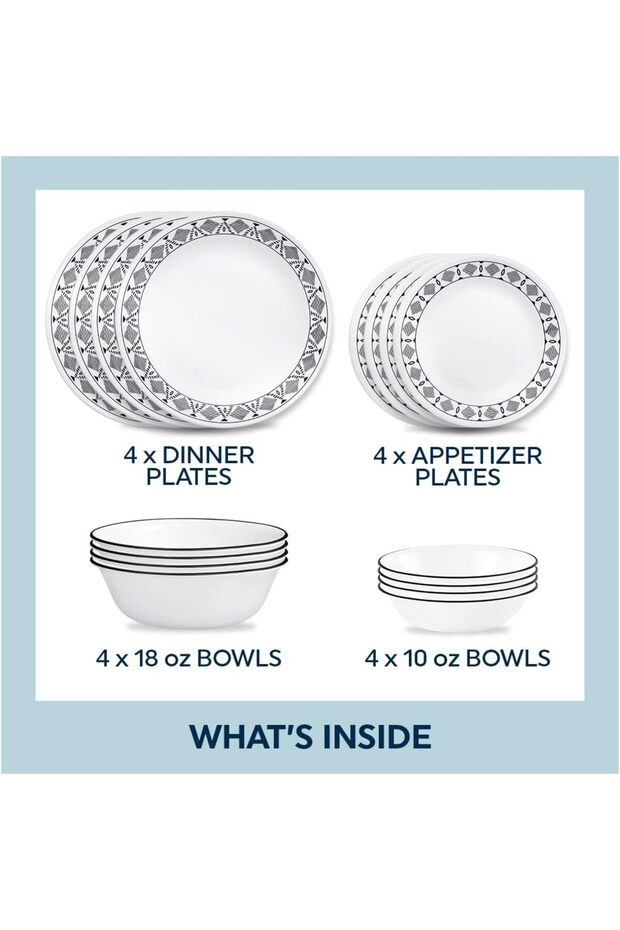 Cusco 16pc Dinner Set, Chip & Break Resistant - 7