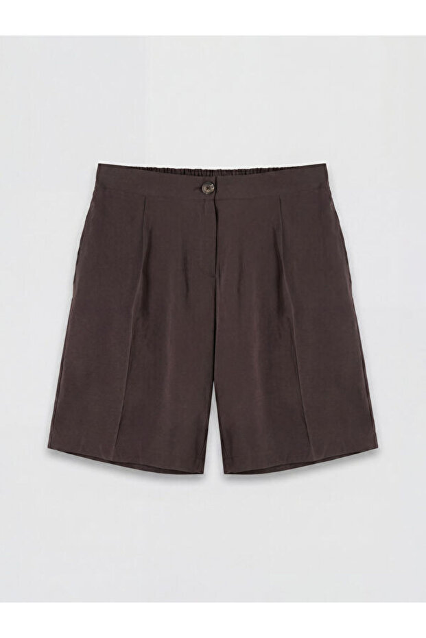 Modal Blend Pleated Women's Shorts